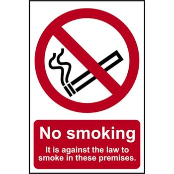 Scan No Smoking It Is Against The Law To Smoke On These Premises Sign