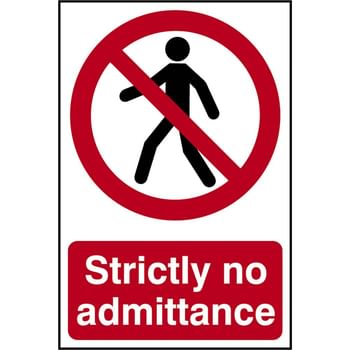 Scan Strictly No Admittance Sign