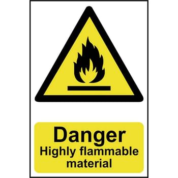 Scan Danger Highly Flammable Material Sign
