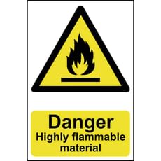 Scan Danger Highly Flammable Material Sign Scan Danger Highly Flammable Material Sign