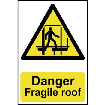 Scan Danger Fragile Roof Sign