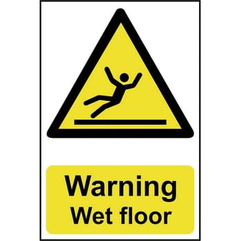 Scan Warning Wet Floor Sign
