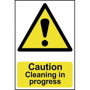Scan Caution Cleaning In Progress Sign