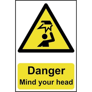Scan Danger Mind Your Head Sign