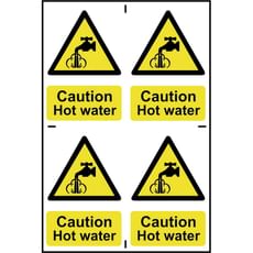 Scan Caution Hot Water Sign Pack of 4 Scan Caution Hot Water Sign Pack of 4
