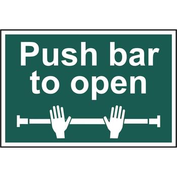 Scan Push Bar To Open Sign