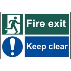 Scan Fire Exit Keep Clear Sign