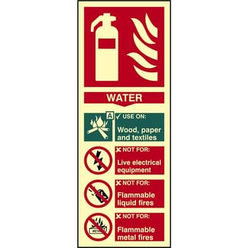 Scan Water Fire Extinguisher Sign