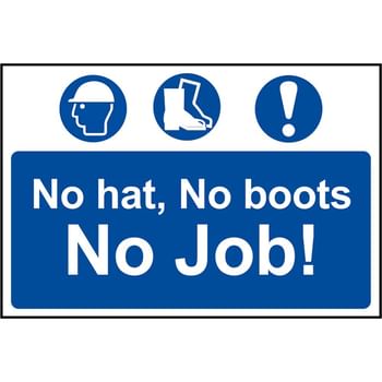 Scan No Hat, No Boots, No Job Sign