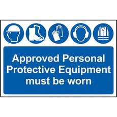 Scan Approved PPE Must Be Worn PVC Sign Scan Approved PPE Must Be Worn PVC Sign