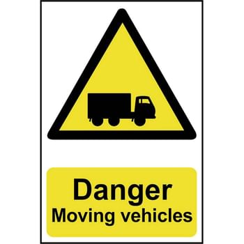 Scan Danger Moving Vehicles Sign