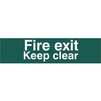 Scan Fire Exit Keep Clear Sign