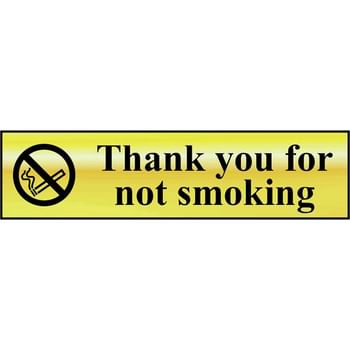 Scan Brass Effect Thank You for Not Smoking Sign