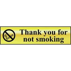 Scan Brass Effect Thank You for Not Smoking Sign Scan Brass Effect Thank You for Not Smoking Sign