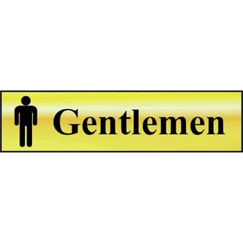 Scan Brass Effect Gentlemen Sign