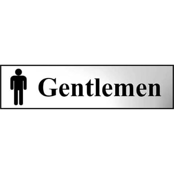 Scan Chrome Effect Gentlemen Sign
