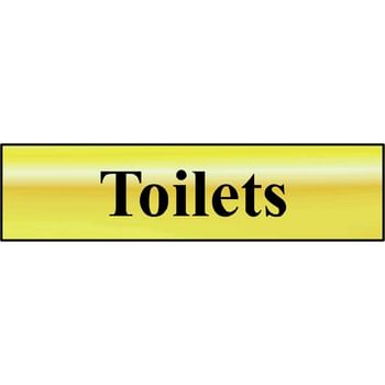 Scan Brass Effect Toilets Sign
