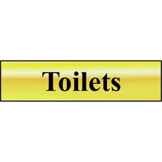 Scan Brass Effect Toilets Sign Scan Brass Effect Toilets Sign