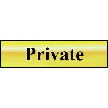 Scan Brass Effect Private Sign