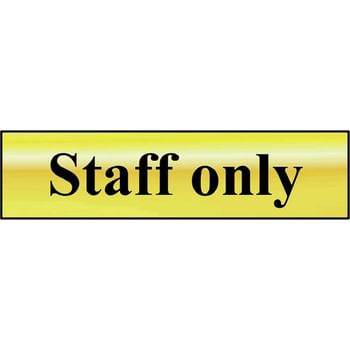 Scan Brass Effect Staff Only Sign