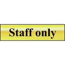 Scan Brass Effect Staff Only Sign Scan Brass Effect Staff Only Sign