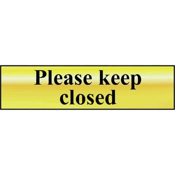 Scan Brass Effect Please Keep Closed Sign