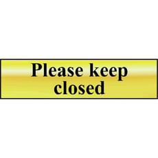 Scan Brass Effect Please Keep Closed Sign Scan Brass Effect Please Keep Closed Sign