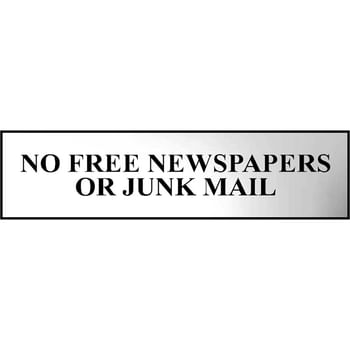 Scan Chrome Effect No Free Newspapers Or Junk Mail Sign