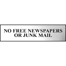 Scan Chrome Effect No Free Newspapers Or Junk Mail Sign Scan Chrome Effect No Free Newspapers Or Junk Mail Sign