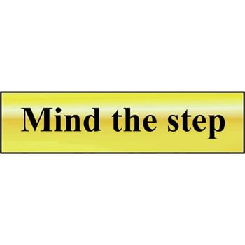 Scan Brass Effect Mind The Step Sign