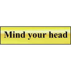 Scan Brass Effect Mind Your Head Sign
