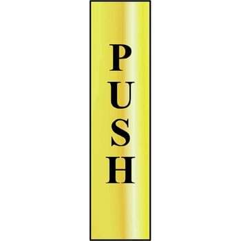 Scan Brass Effect Vertical Push Sign