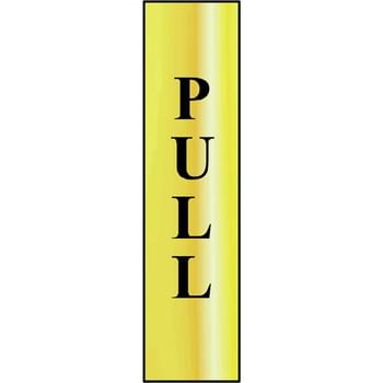 Scan Brass Effect Vertical Pull Sign