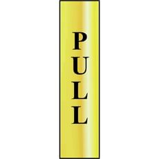 Scan Brass Effect Vertical Pull Sign Scan Brass Effect Vertical Pull Sign