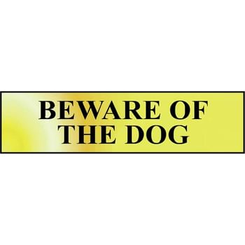 Scan Brass Effect Beware Of The Dog Sign