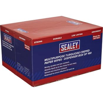 Sealey Creped Turquoise Multi Purpose Paper Wipes