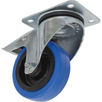 Sealey Swivel Plate Total Lock Castor Blue Elastic