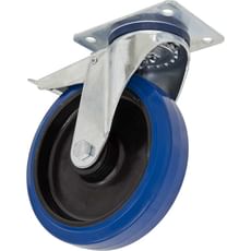 Sealey Heavy-Duty Blue Elastic Rubber Swivel Castor Wheel and Total Lock