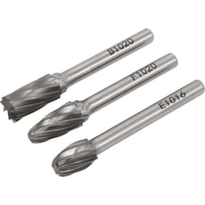 Sealey 3 Piece Tungsten Carbide Rotary Burr Set