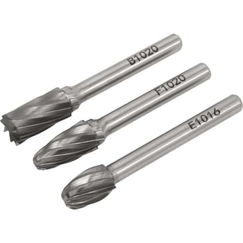 Sealey 3 Piece Tungsten Carbide Rotary Burr Set