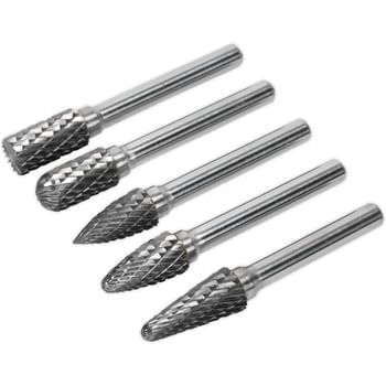 Sealey 5 Piece Tungsten Carbide Rotary Burr Set