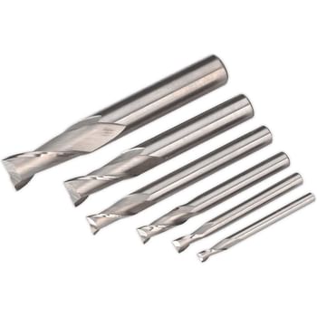 Sealey 6 Piece HSS End Mill Set for SM2503 Mini Mill