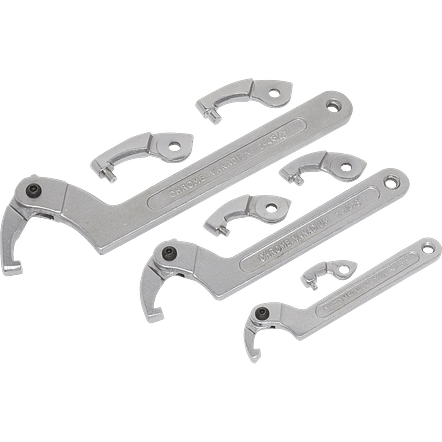 Adjustable Hook And Pin Wrench Spanners C Spanner 35mm - 120mm 6pc Set