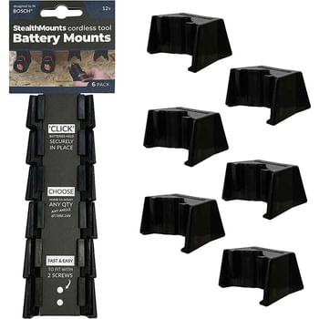 Stealth Mounts 6 Pack Battery Mounts for Bosch 12V PRO Batteries