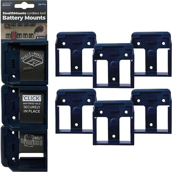 Stealth Mounts 6 Pack Battery Mounts for Bosch 18V PRO Batteries