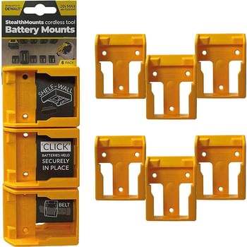 Stealth Mounts 6 Pack Battery Mounts for DeWalt 18-54V XR Tools