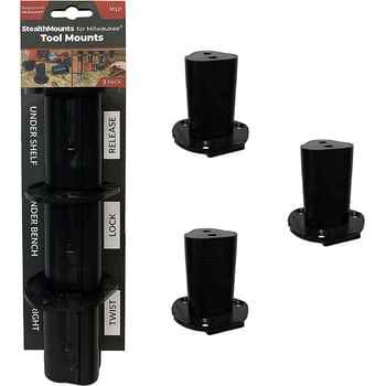 Stealth Mounts 3 Pack Tool Mounts for Milwaukee 12v M12 Tools