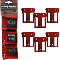 Stealth Mounts 6 Pack Battery Mounts for Milwaukee 18V M18 Batteries