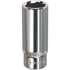 Sealey 1/4" Drive Polished Deep Hexagon WallDrive Socket Metric