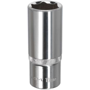 Sealey 3/8" Drive Polished Deep Hexagon WallDrive Socket Metric